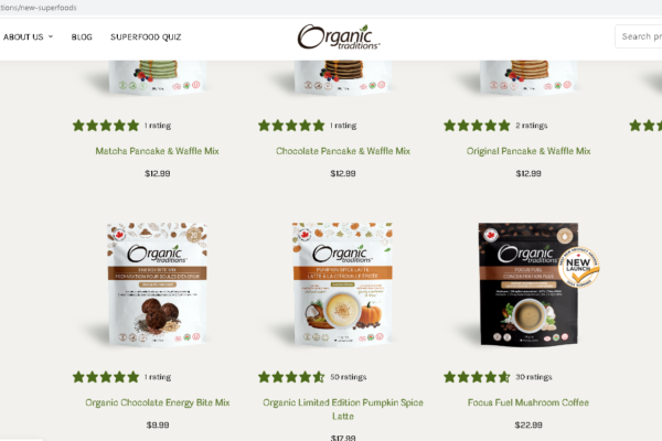 Organic Traditions Website